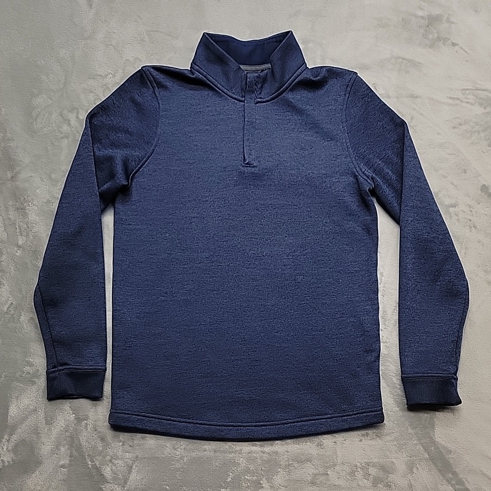Under Armour Shirt Mens Small Blue 1347708 Quarter Zip Pullover Coldgear Sport
